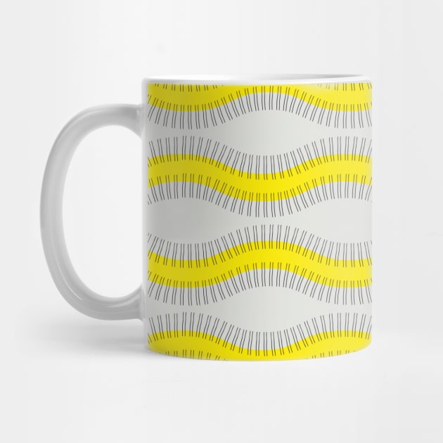 Yellow and black wave lines by marufemia